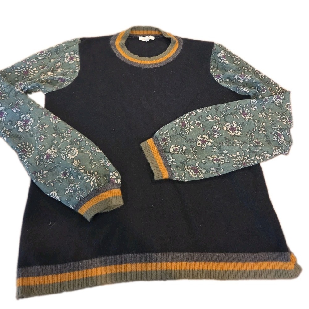 Mystree Women's Size L Pullover Sweater Mixed Media Sleeve